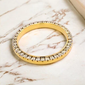 2.0 Carat PRONG Diamond Bezel Yellow Plated FOR Rolex 31mm Datejust Midsize - Picture 1 of 3