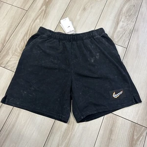Nike Dri-Fit Fleece Washed Shorts Diffused Black Mens Size LARGE Tall DX1557-010 - Picture 1 of 3