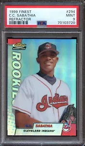1999 Topps Finest C.C. Sabathia #294 (Refractor) - HOF Rookie - PSA 9 MINT - Bild 1 von 2