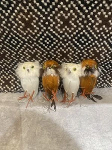 Vintage Christmas Decorations collection of Real Looking Owls X 4 … - Picture 1 of 13