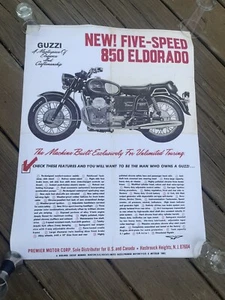 Vintage Moto Guzzi Poster suitable for framing 850 Eldorado 17x22"  - Picture 1 of 3