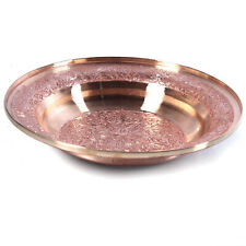 Indian traditional Pure Copper Chinar Design Kashmiri Plate 10 Inches pack of 1