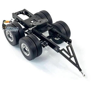 2 Achsen Anhänger mit Traktions-Sattelkupplung für 1/14 RC Truck LESU Car Part - Picture 1 of 6
