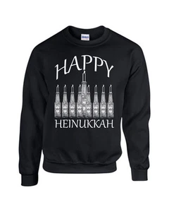Happy Heinukkah Hanukkah Beer Drinking Funny Christmas Unisex Sweatshirt B122 - Picture 1 of 5