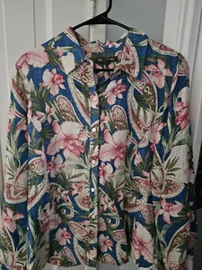 TOMMY BAHAMA LADIES LINEN BUTTON DOWN NWOT/..SIZE MEDIUM - Picture 1 of 4
