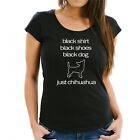 Chihuahua Black Dog Damski t-shirt Siviwonder Chi Chis Schiwawa