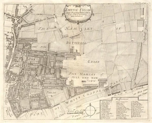 'Spittle Fields & places adjacent'. Spitalfields Shoreditch.STOW/STRYPE 1720 map - Picture 1 of 2