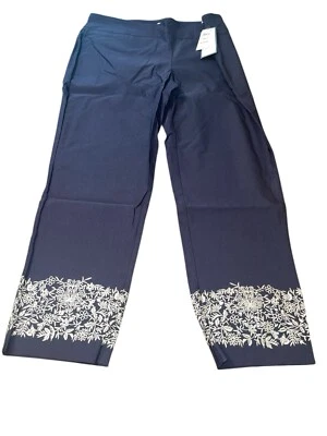 Pantalones para mujer CHARTER CLUB Plus 22W azul marino pierna ajustada bordados puños Foto 1 de 4