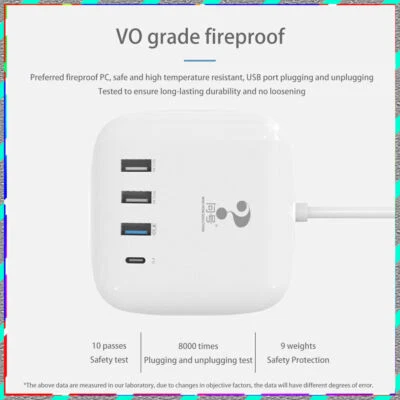 Multi-function USB AC adapter outputs 5V/3.2A digital display for travel chargin - Image 1 of 4