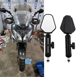 Foldable Motorcycle Rearview Side Mirrors 8mm 10mm For Suzuki Vstrom 1000 650 - Picture 1 of 17