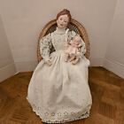 Rare Lee Middleton Mother?S Love Baby Wicker Chair Bisque Artist Doll Signed