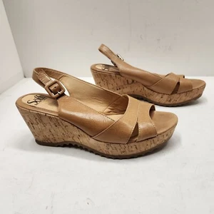 Sandalias Sofft Ciera para mujer talla 8 cuero tostado corcho cuña tacón plataforma nuevas - Imagen 1 de 10