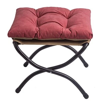 Reposapiés tapizado de 15" bien fuerte elegante otomano plegable con marco de metal... Foto 1 de 4