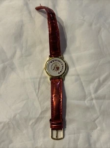 Leather Yellow Gold Christmas Watch - Picture 1 of 4