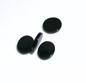 Cuatro 12x10 12mm x 10mm Plano Ovalado Negro Ónix Cabina Cabujón Gema Piedra Preciosa boc84 - Imagen 1 de 1