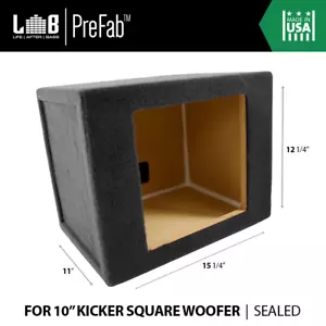 .87 ft³ Sealed Enclosure Box for 10" Kicker Solo-Baric L7 L710 L7S10 L7R10 S10L7 - Picture 1 of 4