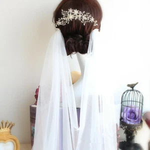 New Cathedral wedding Bridal veil 118" 1T Drape style Boho veil with combs - Picture 1 of 4