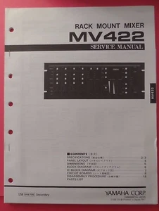 Original Yamaha MV422 Rack Mount Mixer SERVICE Manual - Picture 1 of 3