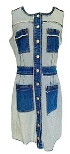 Seven 7 for All Mankind Denim Dress Size XL Inside Out Shirt Blue Sleeveless - Picture 1 of 12