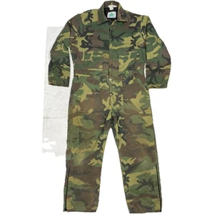 Vintage Liberty Camo Coveralls Men’s XL Regular Hunting Workwear Zip Quilted - Picture 1 of 24