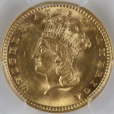 Dólar de oro de $1 de 1857 graduación profesional MS64 Foto 1 de 4