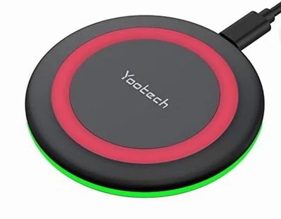 YooTech F500 Red Wireless 10W MAX Charging Pad Compatible With iPhone & Samsung - Image 1 of 4