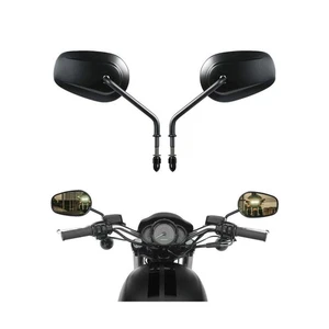 8mm Matte Black Rear View Mirrors Fits For Harley Touring Road King CVO ... - Picture 1 of 9
