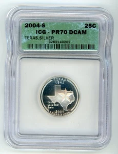 Texas 2004 S Silver Quarter ICG PR70 DCAM - Picture 1 of 2