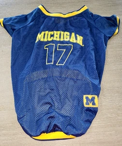 MÄNNLICHER WELPE HUND MICHIGAN SPORT TRIKOT dunkelblau gelb Größe LARGE SUPER ZUSTAND! - Bild 1 von 2