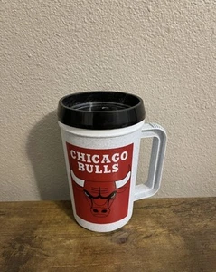 Chicago Bulls Mug Travel Coffee Cup NBA Basketball Vintage Drinkware 90s - Picture 1 of 2