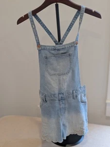 Cat & Jack Girls Light Blue Denim Shortalls Short Overalls Size XL - Picture 1 of 9