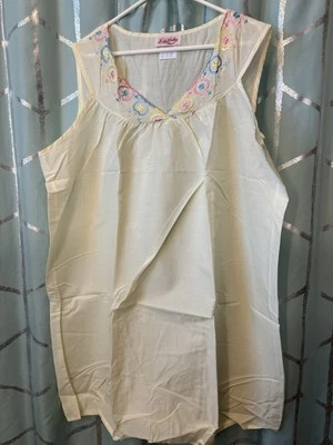 Lady Lindsay Camisón Largo Medio Ligero Escote Bordado Talla Grande 2X-3X NUEVO Foto 1 de 4