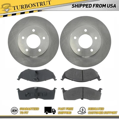 Kit de pastillas de freno y rotores nuevos centrados delanteros originales para Chrysler Intrepid 1993-1996 Foto 1 de 4