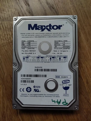Hard Drive MAXTOR 4D040H2 40GB - ATA - IDE - tested & working - Image 1 of 4