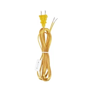 Cord Sets - Clear Gold - 18/2 SPT-1 - Molded Plug - 8Ft - SATCO-90-1584 - Picture 1 of 1