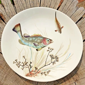 Set Of 5 Vintage 1960's Johnson Brothers Oval "Fish" Dinner Plates Hand Coloured - Picture 1 of 17