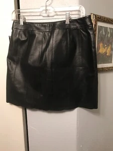 Margaret Godfrey Women's Black Leather Mini Skirt Size 8 - Picture 1 of 5