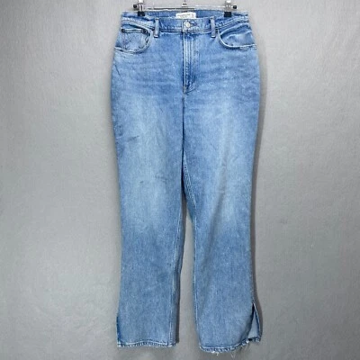 Pantalones de mezclilla Abercrombie & Fitch para mujer 10 cortos años 90 rectos tiro ultra alto curva Foto 1 de 4