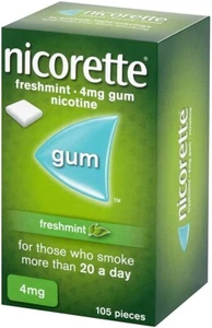 Nicorette Freshmint Nicotine Gum 4mg x 105 - Stop Smoking -New Short Date - Picture 1 of 1