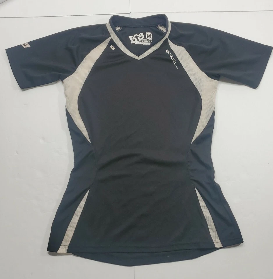 Camisa atlética Royal Racing para mujer pequeña ventilada negra blanca usada en excelente estado Foto 1 de 4