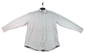 Alfani Button Down Shirt Mens Size Medium White Lilac Striped Long Sleeve Pocket - Picture 1 of 7