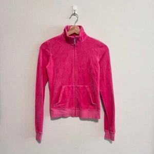 Vintage Juicy Couture Y2K Full Zip Velour Track Jacket Sweatshirt Womens Size S - Picture 1 of 8