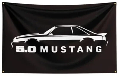 Flag - 5.0 Fox Body Ford Mustang Black Flag - Ships Worldwide & Free to the USA! - Image 1 of 3