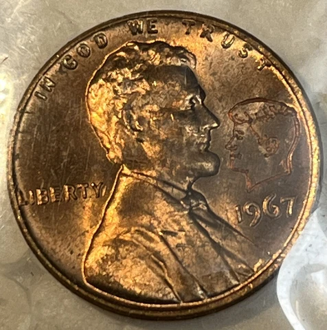 1967 Lincoln BU Penny Cent Stamped With Kennedy’s Face on it Commemorative Coin Cover