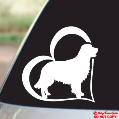 GOLDEN RETRIEVER HEART Vinilo Calcomanía Adhesiva Parachoques Ventana Coche LABRADOR DOG LOVE Foto 1 de 2
