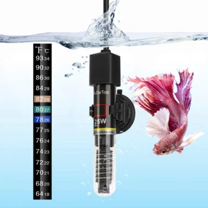 Small Aquarium Heater Fish Tank Heater 25 Watt With Free Thermometer Sticker - Picture 1 of 7