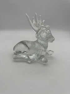 Vintage ACC Hand Made Crystal 6" Resting Deer Taiwan Paperweight Shelf Sitter - Picture 1 of 5