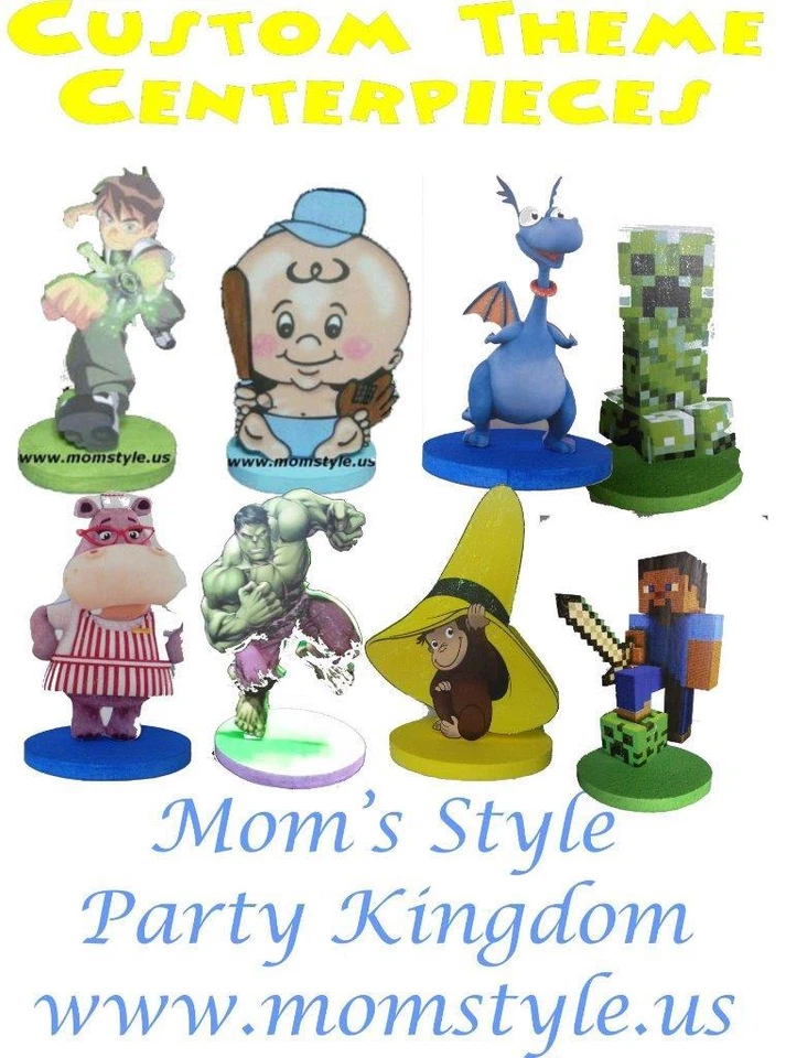 Custom Theme Birthday Party Centerpiece - Image 1 of 1