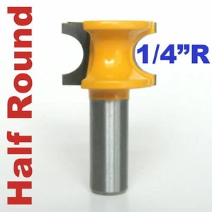 1 pz 1/2"" Shanks 1/4"" raggio mezzo rotondo router bullnose bit S - Foto 1 di 11