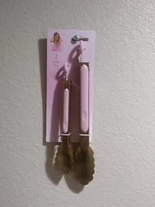 PARIS HILTON 2 PIECE TONG SET PINK & GOLD PARIS HILTON KITCHEN TONG SET X2 NEW - Picture 1 of 6